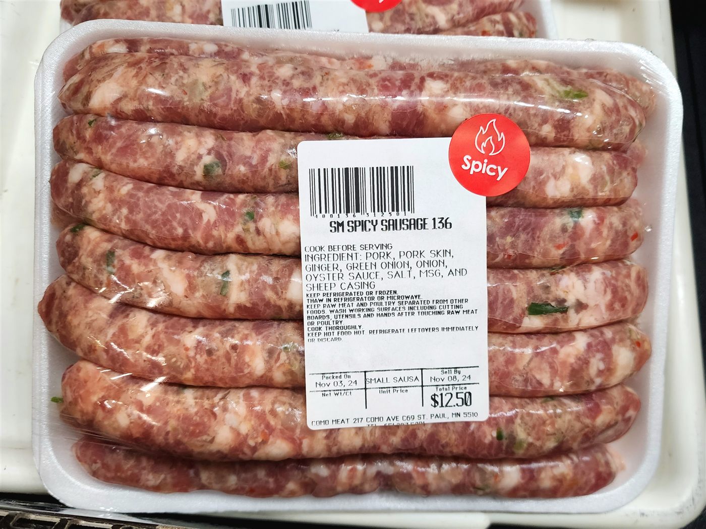 Etiqueta de código de barras em um produto